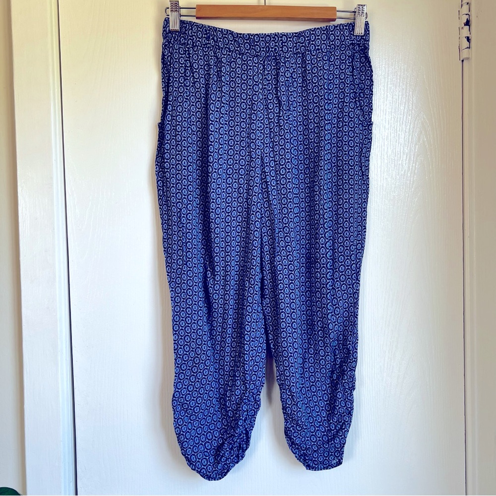 Blue capri harem pants